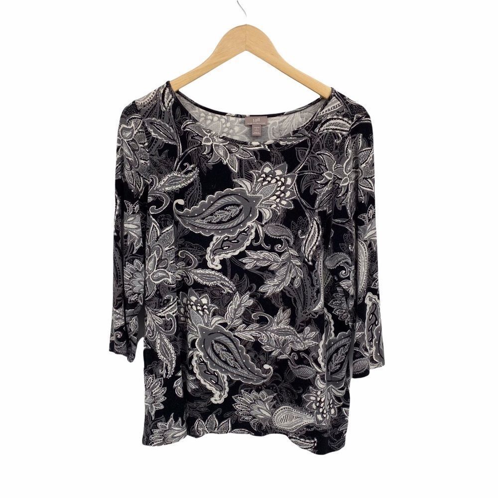 J. Jill Wearever Collection black white top stretch